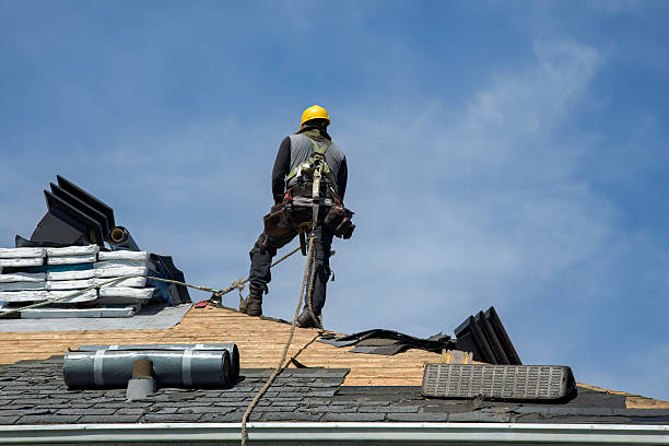 Professional Gutter Installation technician working in Belleville, WI
